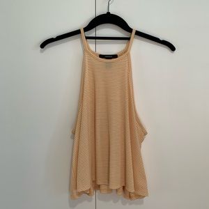 Forever 21 Yellow Striped Halter Crop Top